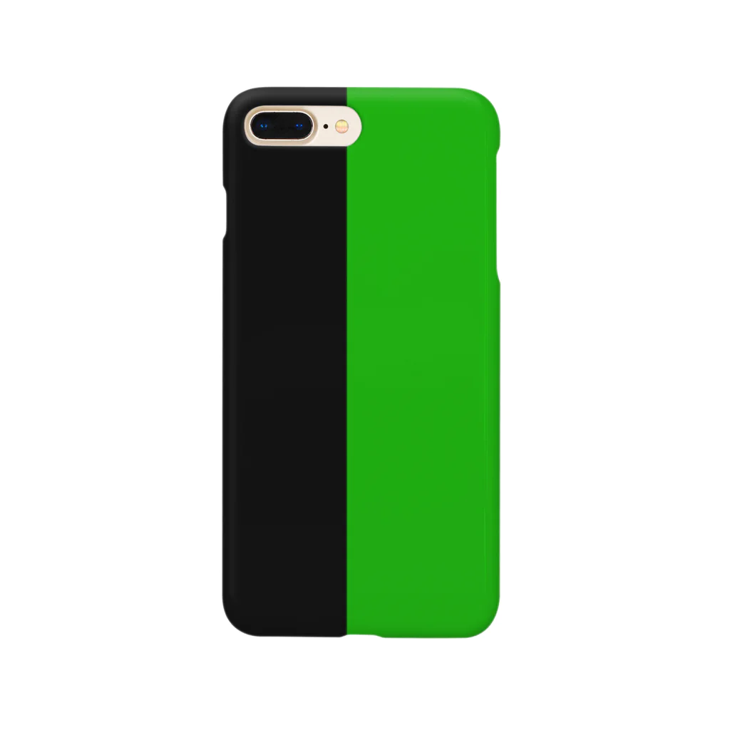 手描きのエトセトラの黒×緑 ２色バイカラー Smartphone Case