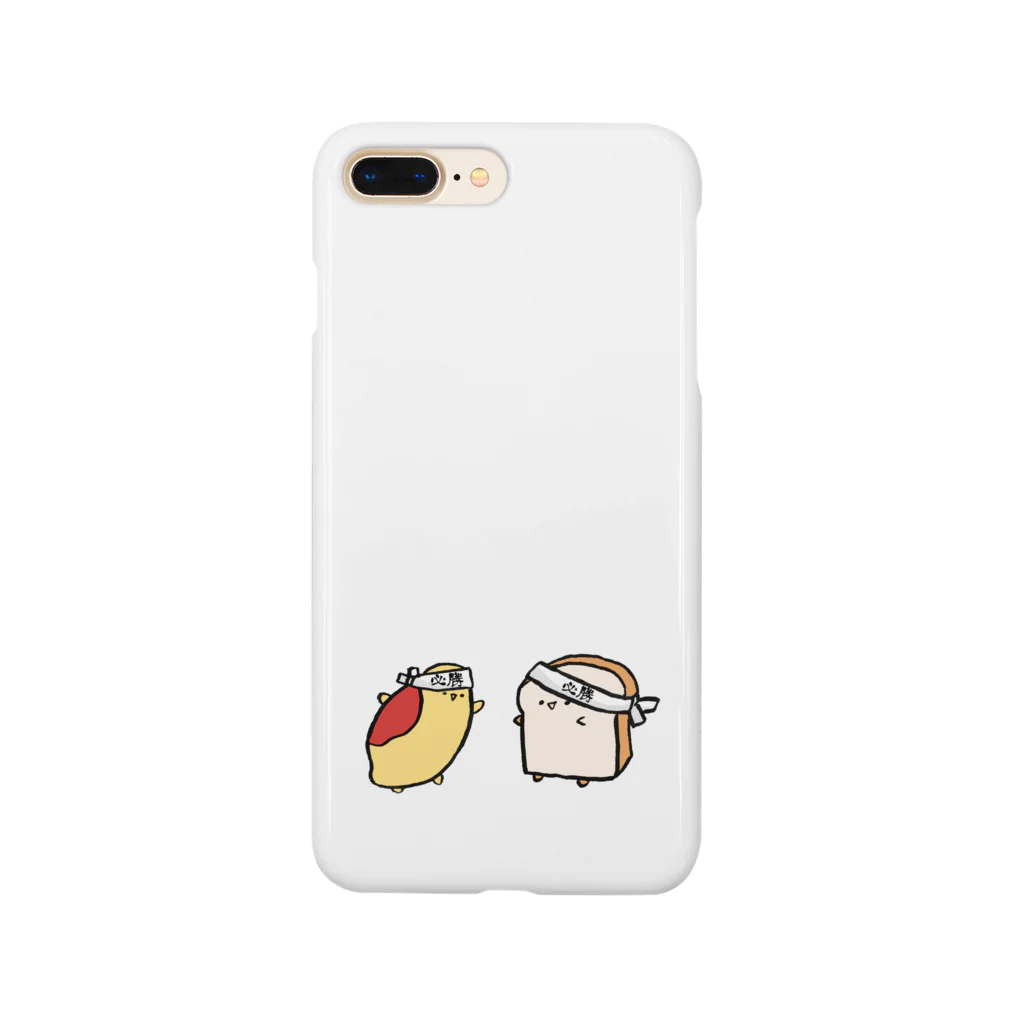 ハグする恐竜の必勝祈願をする食パンとオムライス Smartphone Case