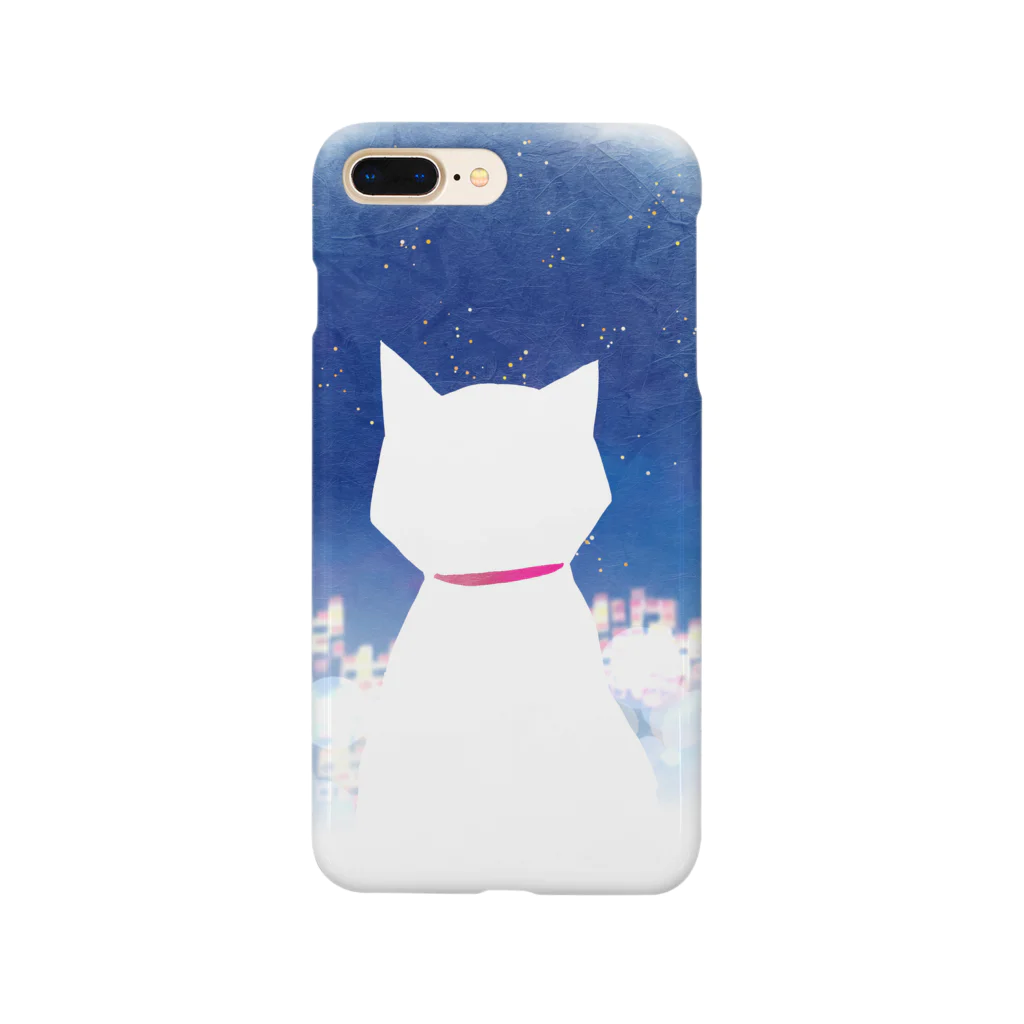 サワネチヒロのショップの夜のネオンと猫 Smartphone Case