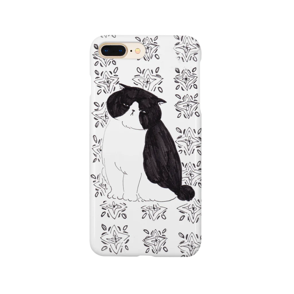 Zacchino!のモノクロ猫／ハチワレ Smartphone Case