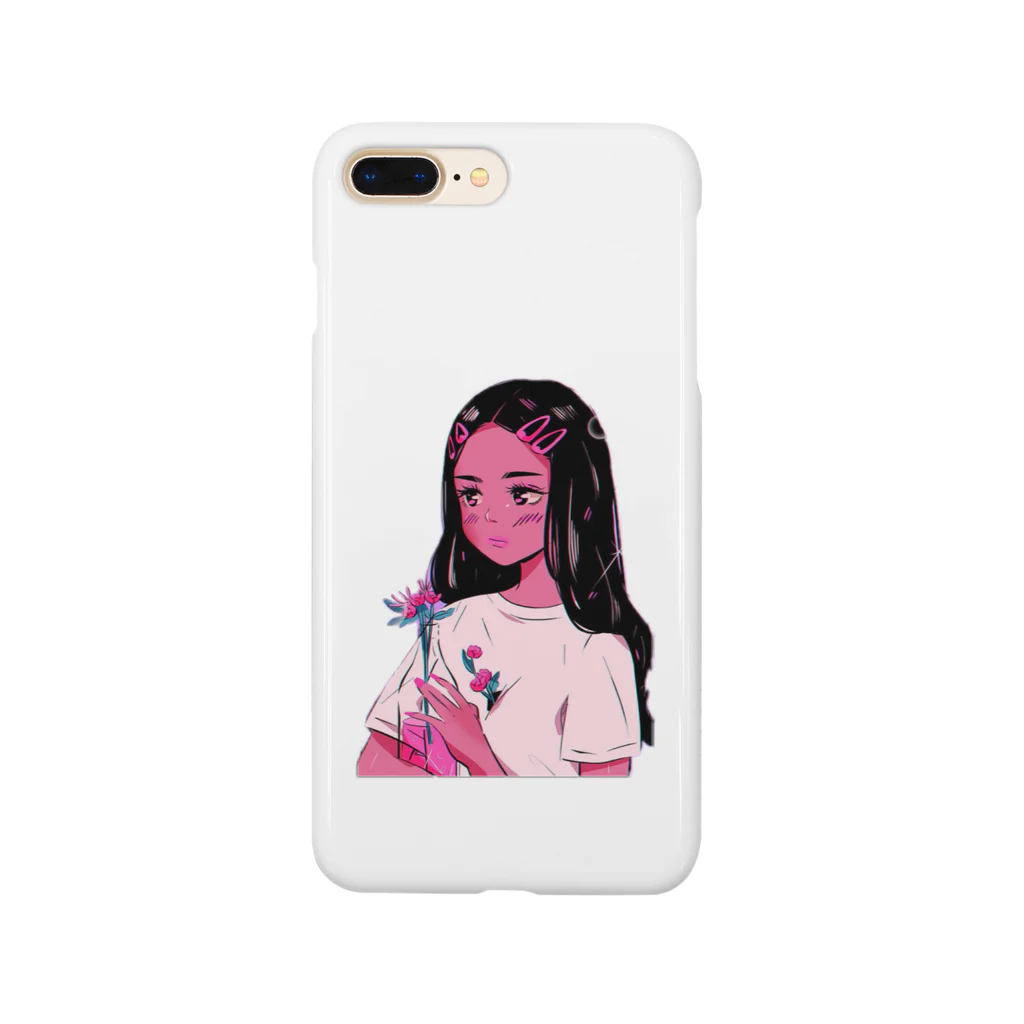 Katcatloverの花を持った少女 Smartphone Case