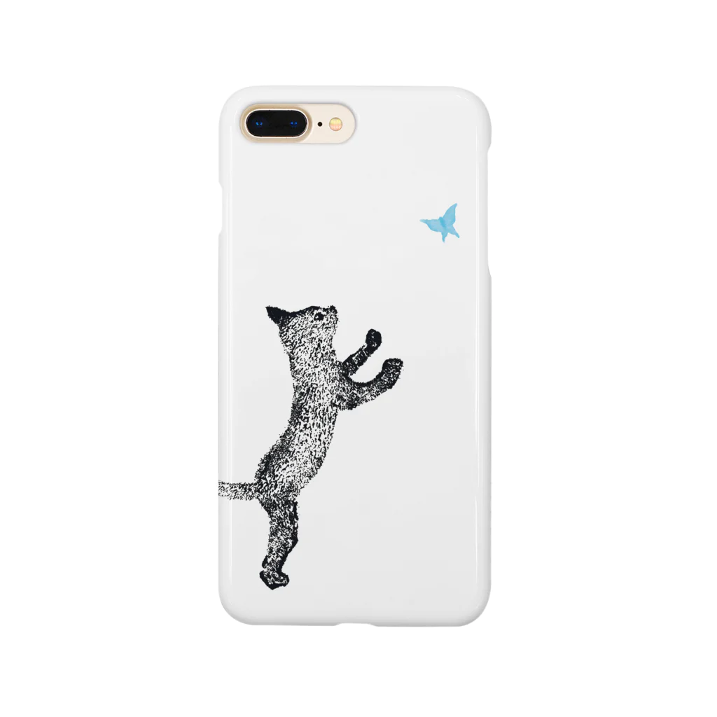 shokomumuの青い蝶と猫 Smartphone Case