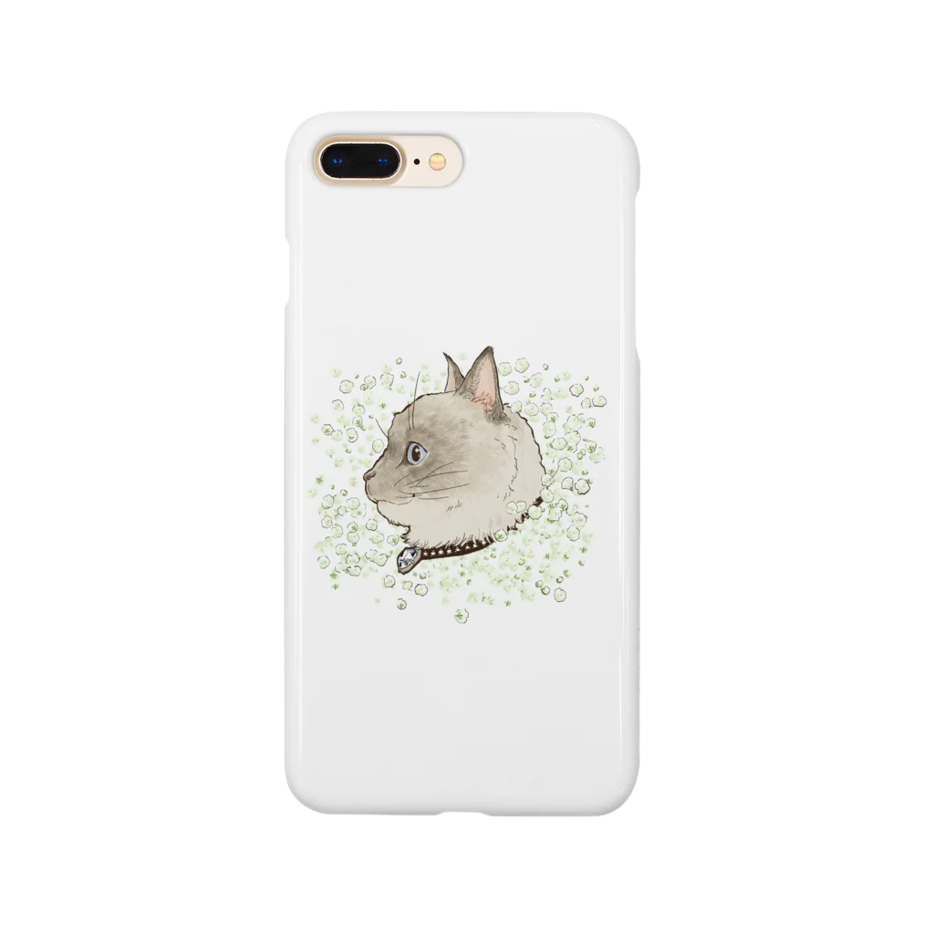 MessyChanの4月の誕生花と猫 Smartphone Case