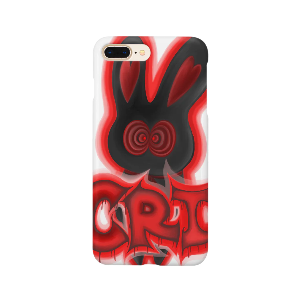 Crazy Rabbit Shop IkedaのCrazy Rabbit Shop Ikeda red スマホケース Smartphone Case