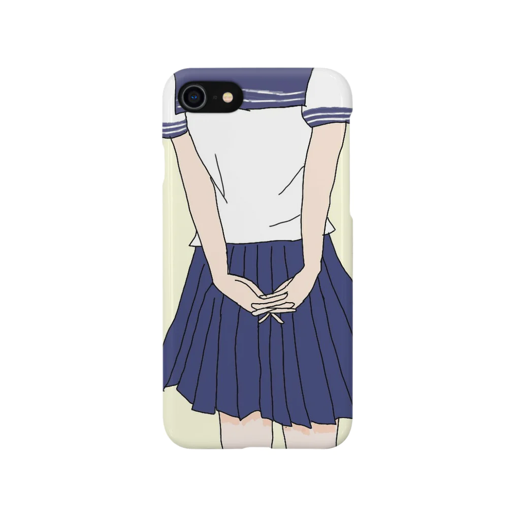 あり毛のJK 女子高生 後ろ姿 Smartphone Case