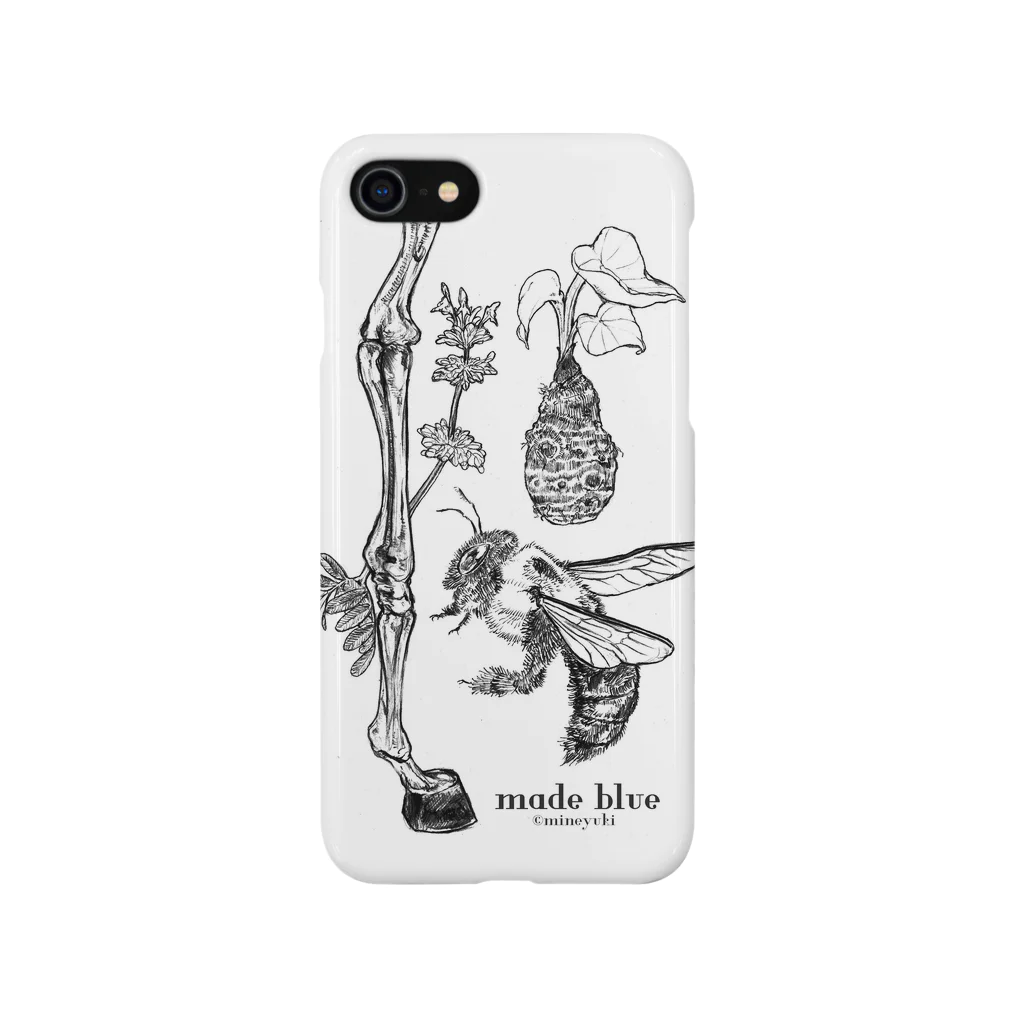 made blueのKumanbachi , Bone of house & Spring plants Smartphone Case