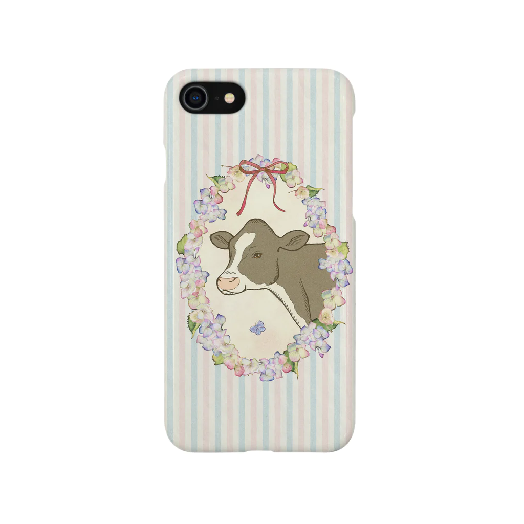 牛絵屋の花輪とうしケース Smartphone Case