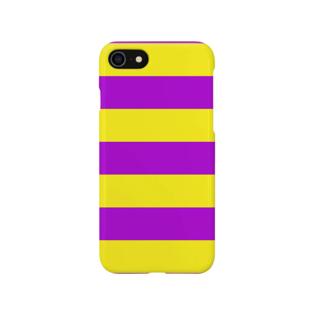 inazuma.co.jpのBorder Stripe (Yellow × Purple) スマホケース