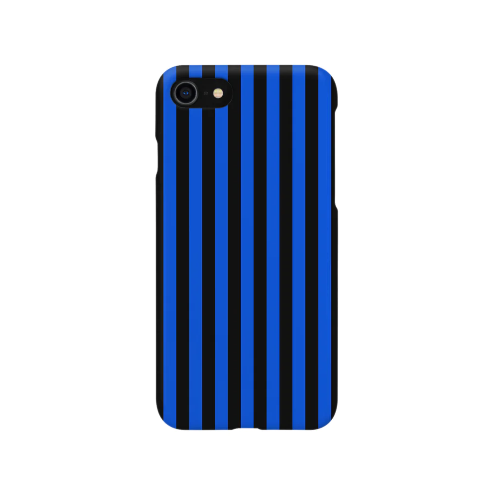 inazuma.co.jpのStripe (Black × Blue) スマホケース