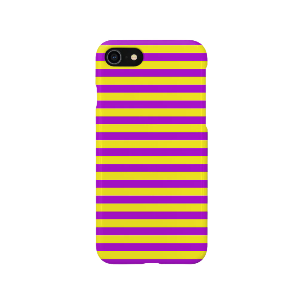 inazuma.co.jpのBorder Stripe (Yellow × Purple) Smartphone Case