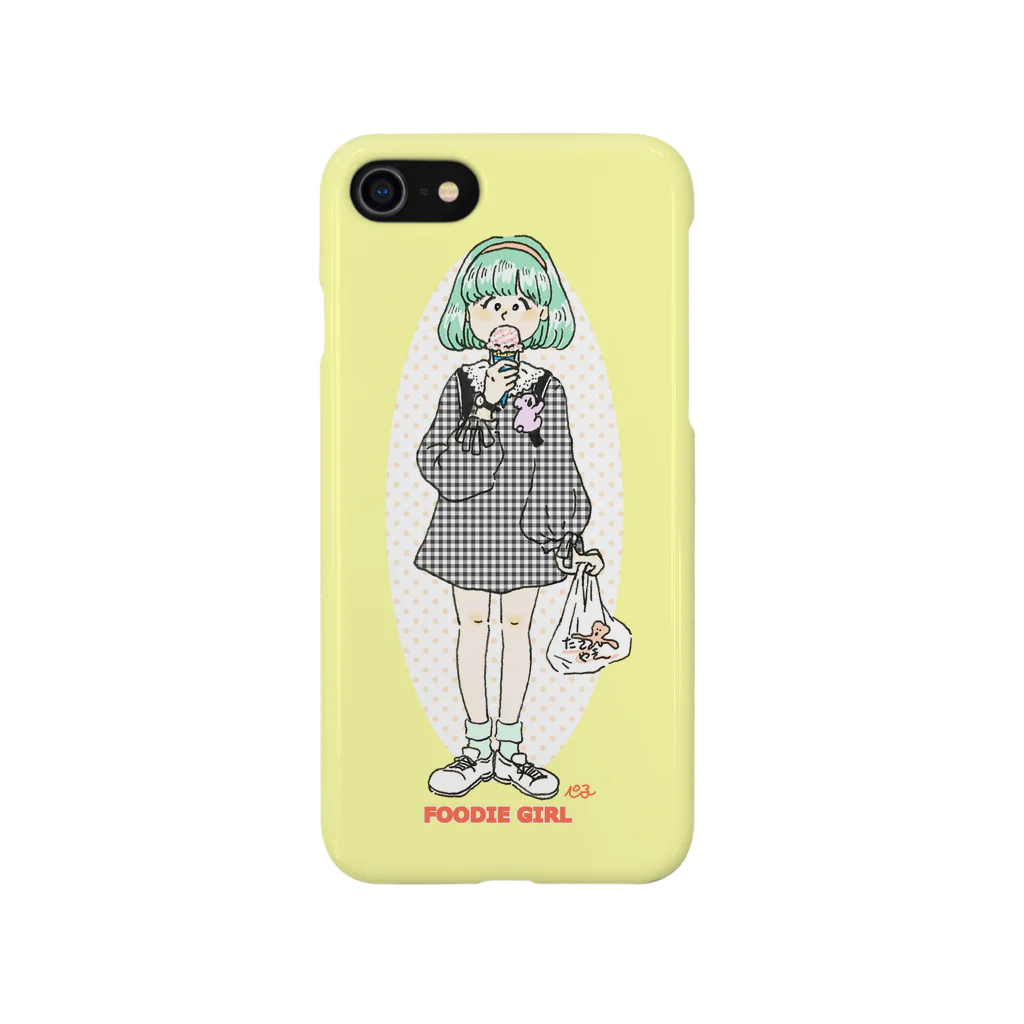 SUZURI de ぺこやのくいしんぼガール（アイスとお持ち帰りのたこやき） Smartphone Case