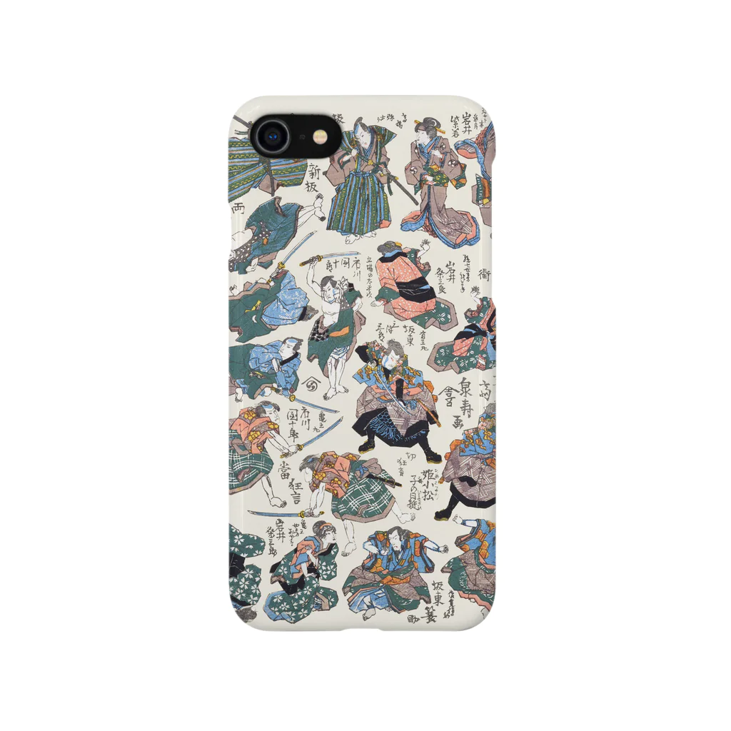 和もの雑貨 玉兎の新板両面当狂言【浮世絵・狂言・役者絵・おもちゃ絵】 iPhone Smartphone Case