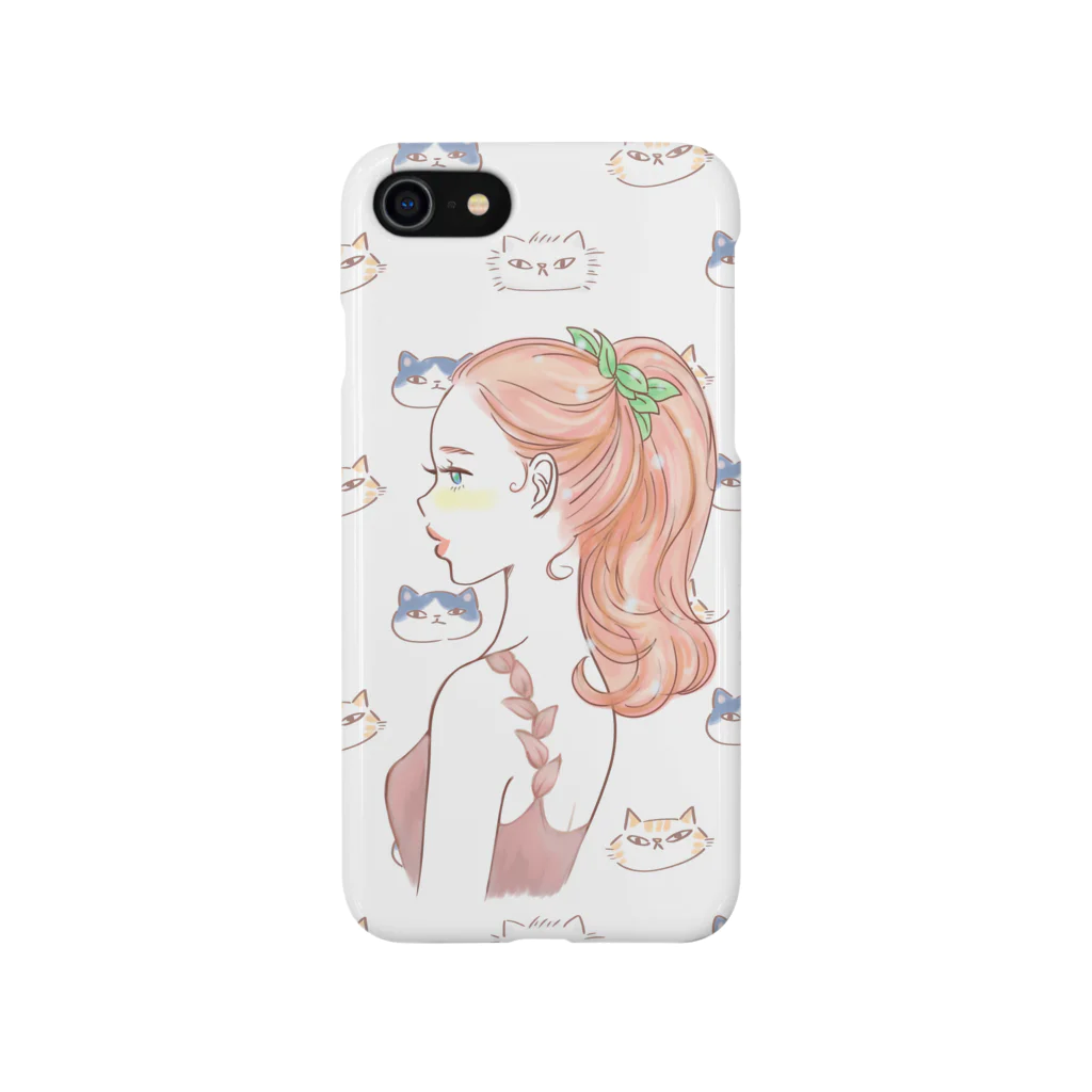 ヤマ ひかりの猫に想いを馳せるガール Smartphone Case