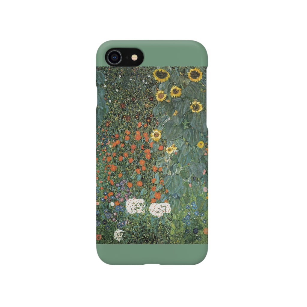 SONOTENI-ARTの001-008　グスタフ・クリムト　『ヒマワリの咲く農家の庭』　スマホケース　表側面印刷　iPhone SE(2,3)/8/7/6s/6専用デザイン　SC5 Smartphone Case