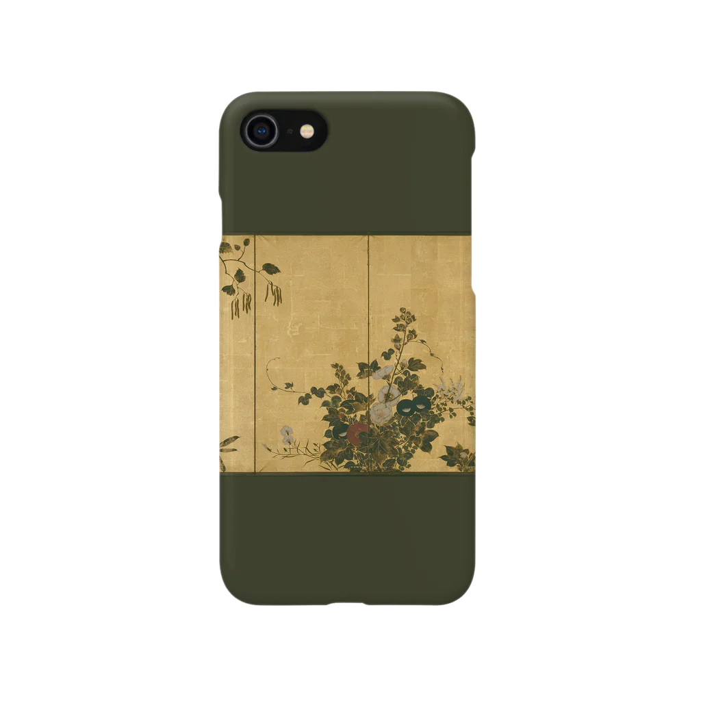 SONOTENI-ARTの002-002　鈴木其一　『秋冬の花』　スマホケース　表側面印刷　iPhone SE(2,3)/8/7/6s/6専用デザイン　SC5 スマホケース