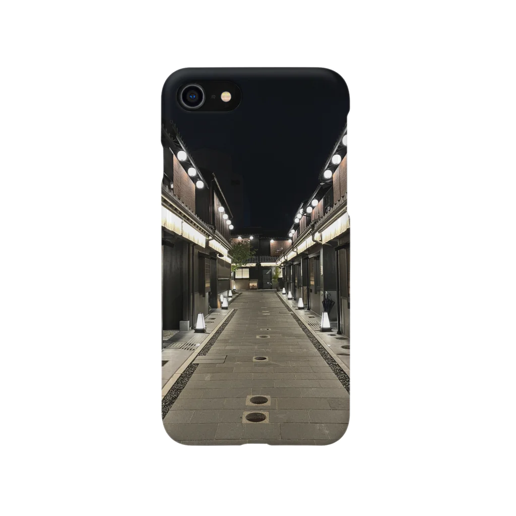 小鳥と映画館の京都の風景　夜 iPhone Smartphone Case
