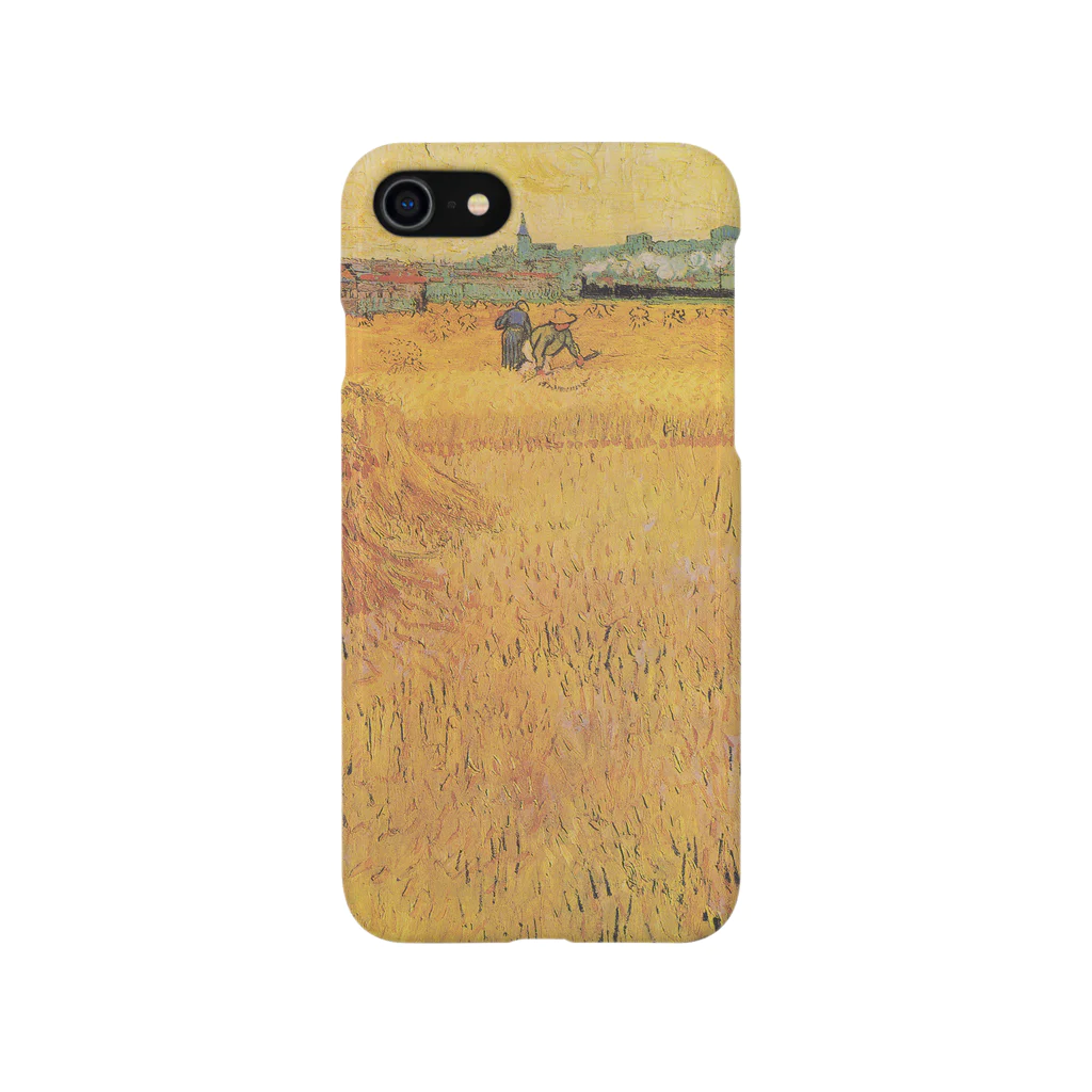 SONOTENI-ARTの005-016　ゴッホ　『アルル：麦畑からの眺め』　スマホケース　表側面印刷　iPhone SE(2,3)/8/7/6s/6専用デザイン　SC5 スマホケース