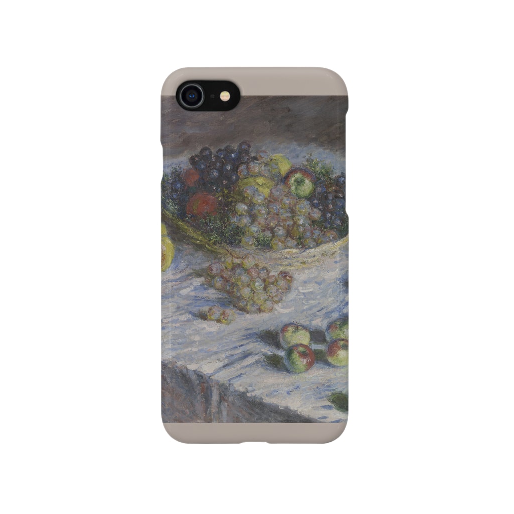 SONOTENI-ARTの004-034　クロード・モネ　『リンゴと葡萄』　スマホケース　表側面印刷　iPhone SE(2,3)/8/7/6s/6専用デザイン　SC5 Smartphone Case