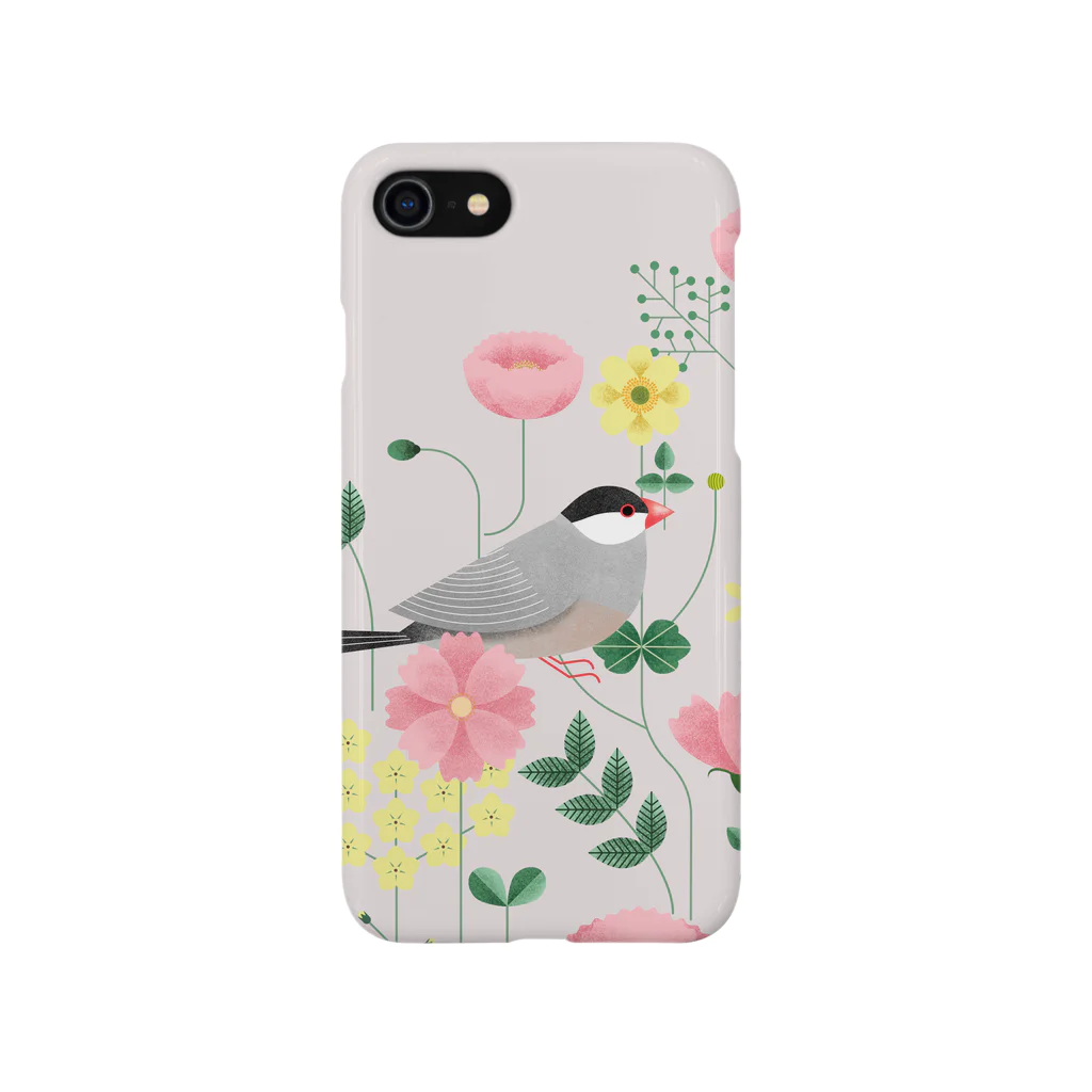 Mochishopのflowers and birds スマホケース