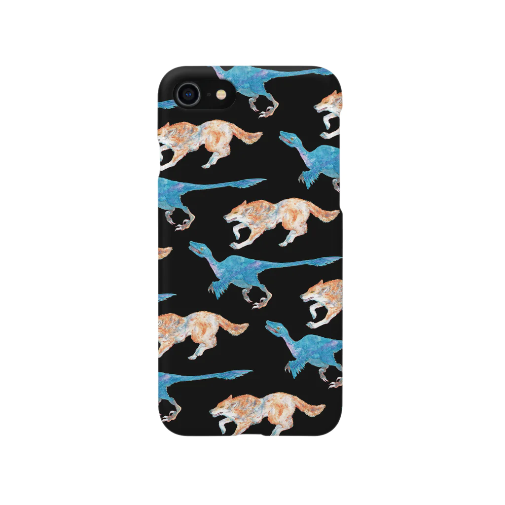 made blueのWolf and Velociraptor Smartphone Case