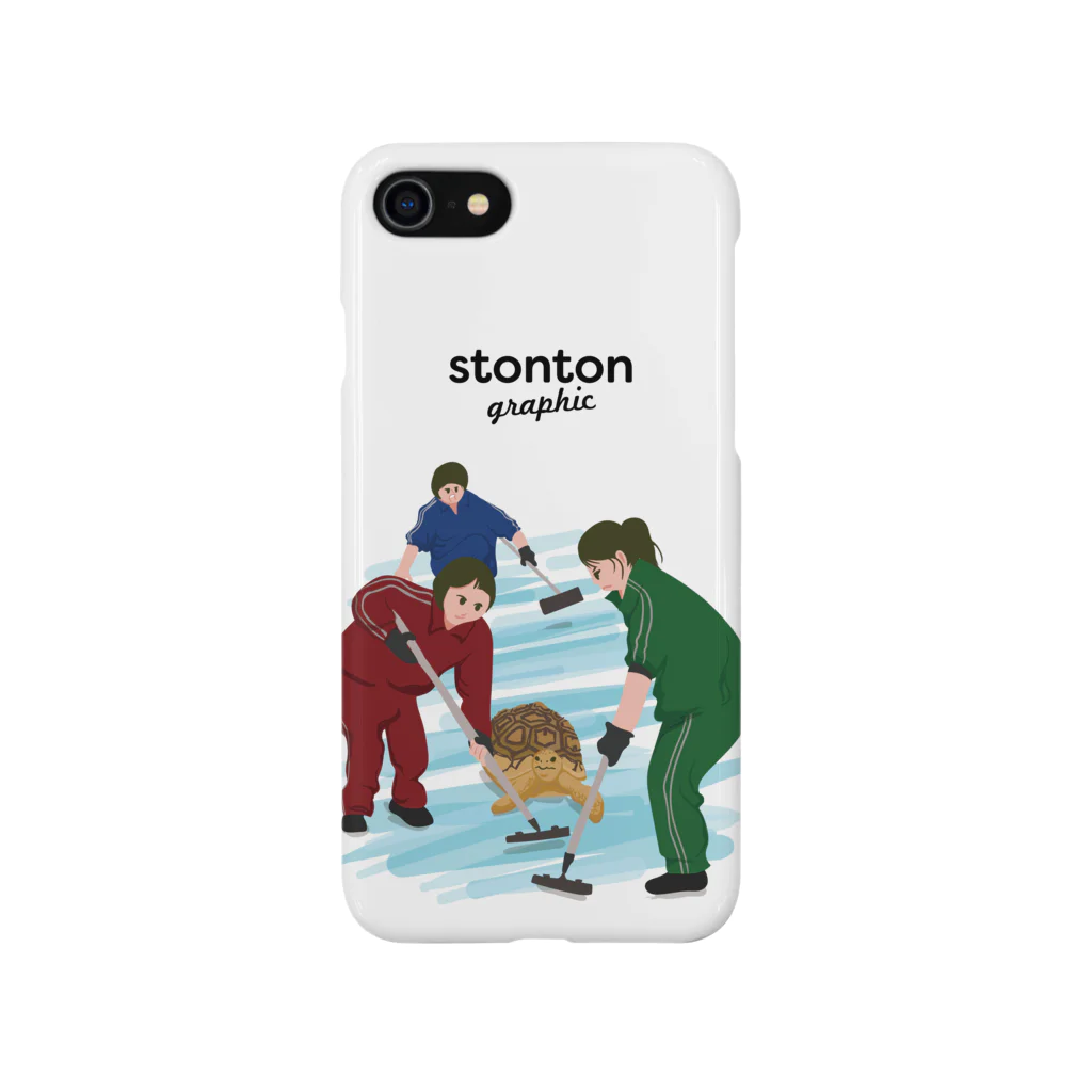 stonton graphicのリクガメの行く道をスウィーピングするガールズ スマホケース