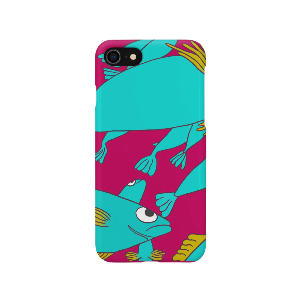 きんぐぅのイラストのスイスイスイ🐟（ワインレッド） Smartphone Case