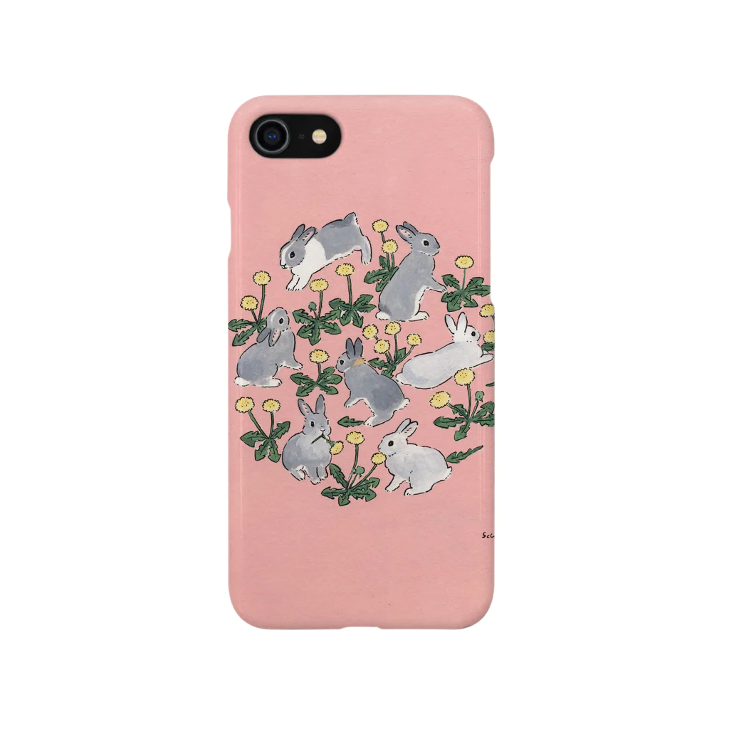 SCHINAKO'Sのタンポポ大好きうさぎさん iPhone Smartphone Case