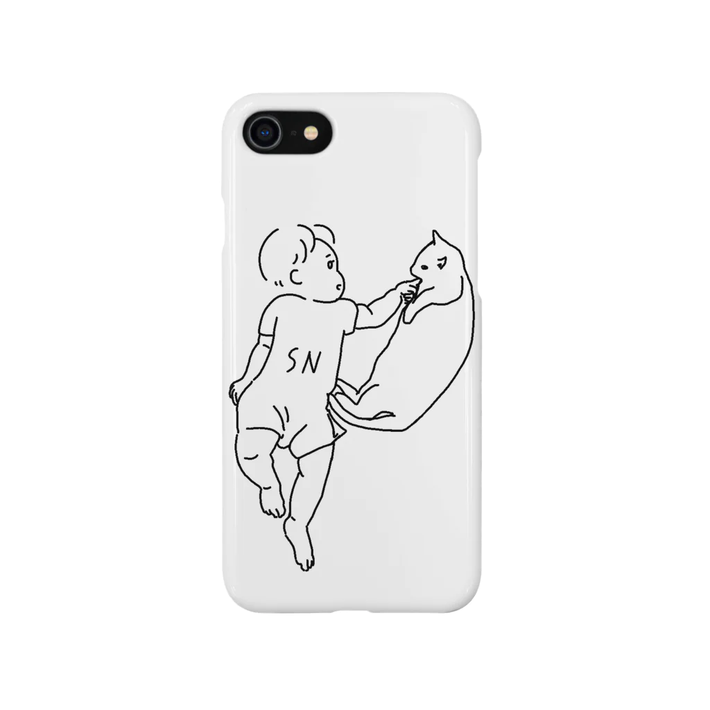 sorosoroNerujikanの赤ちゃんとネコ Smartphone Case