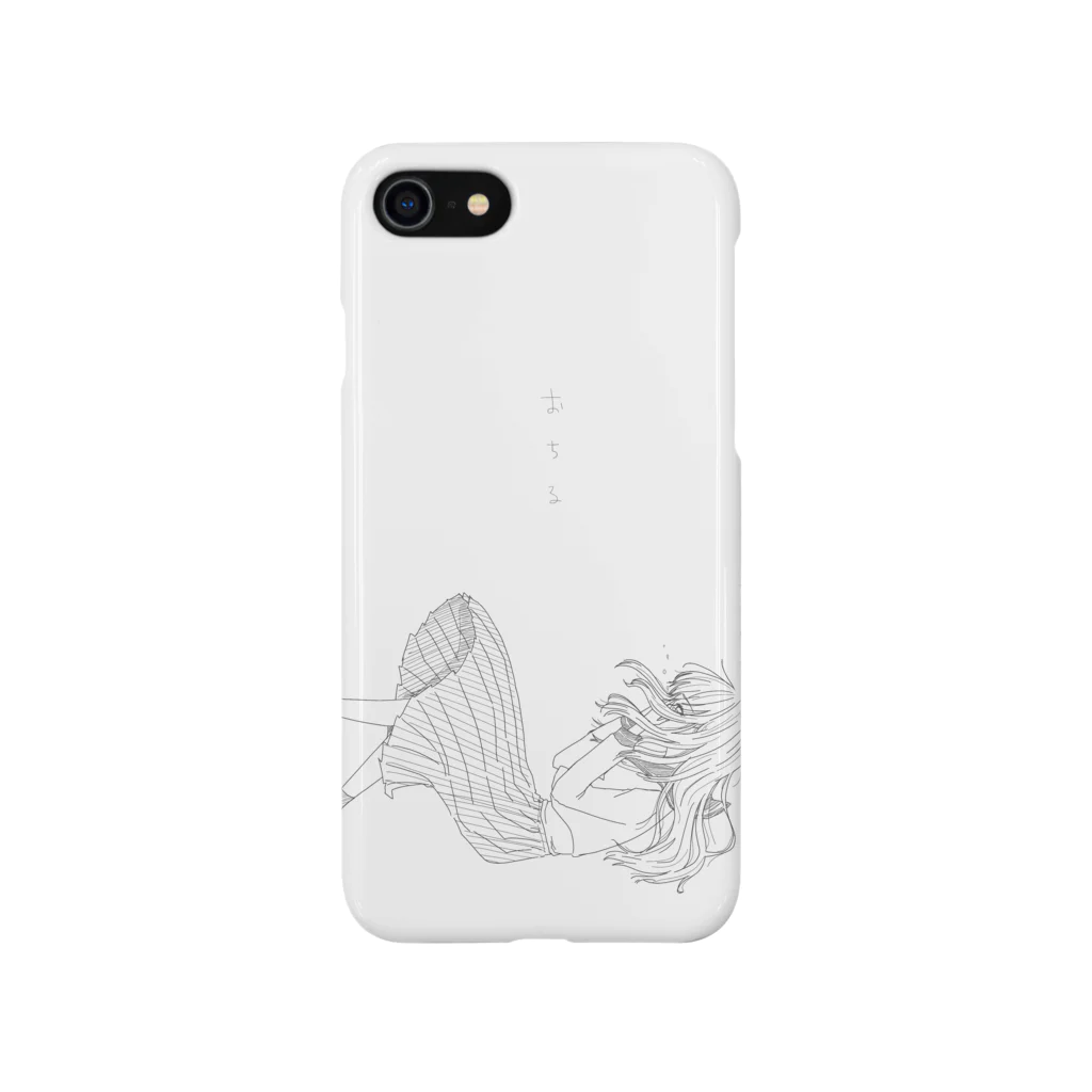 ネコのラクガキのおちる女の子(iPhone8/7) Smartphone Case