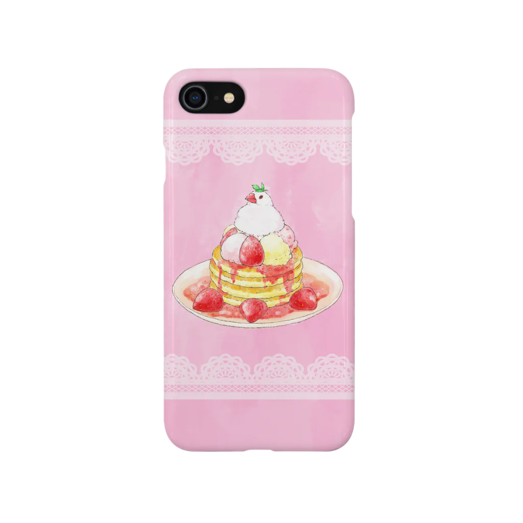 文鳥グッズのお店のパンケーキ文鳥のせ Smartphone Case