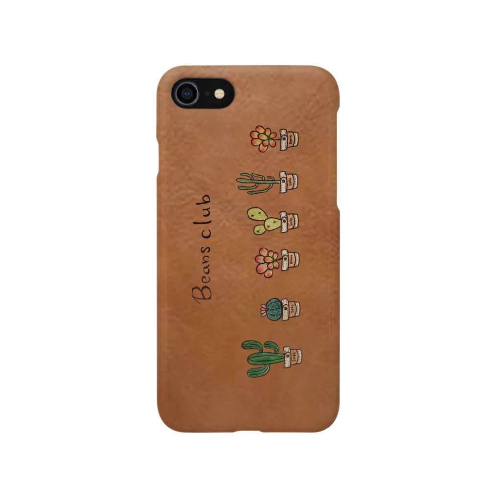 Beansclubのレザー調タニサボ単品寄せ（茶） iPhone Smartphone Case
