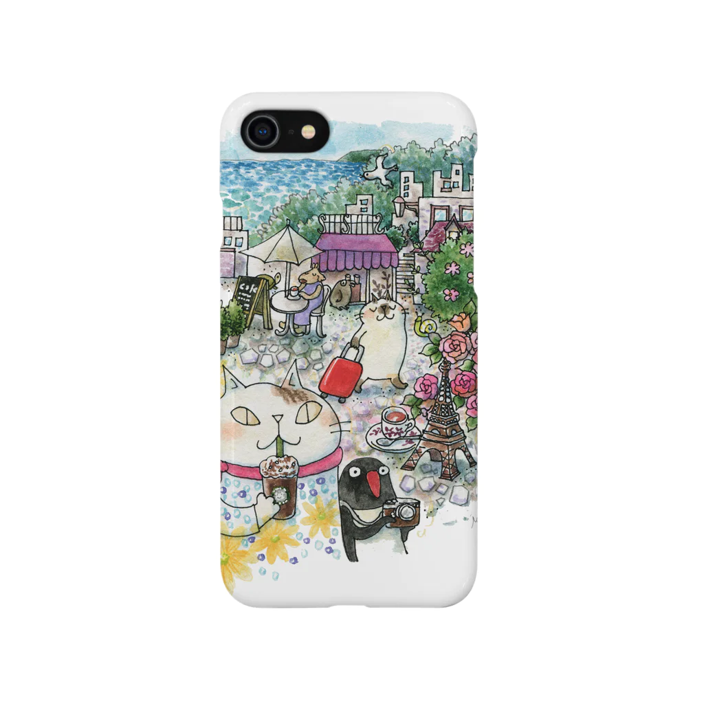 吉沢深雪の猫とペンギンと旅気分 iPhone Smartphone Case