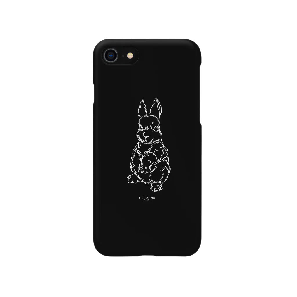 HElll - ヘル - の左手で描いたウサギA 黒ver.ハードカバー Smartphone Case