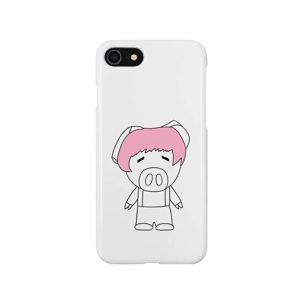 豚人イラストのパンダ武島のミニブタの子豚のトン子ちゃん。 Smartphone Case