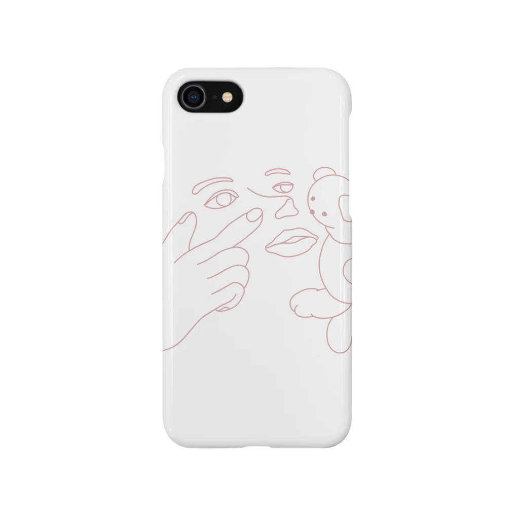 プランクトロニカのくまとテレパシー / light pink Smartphone Case