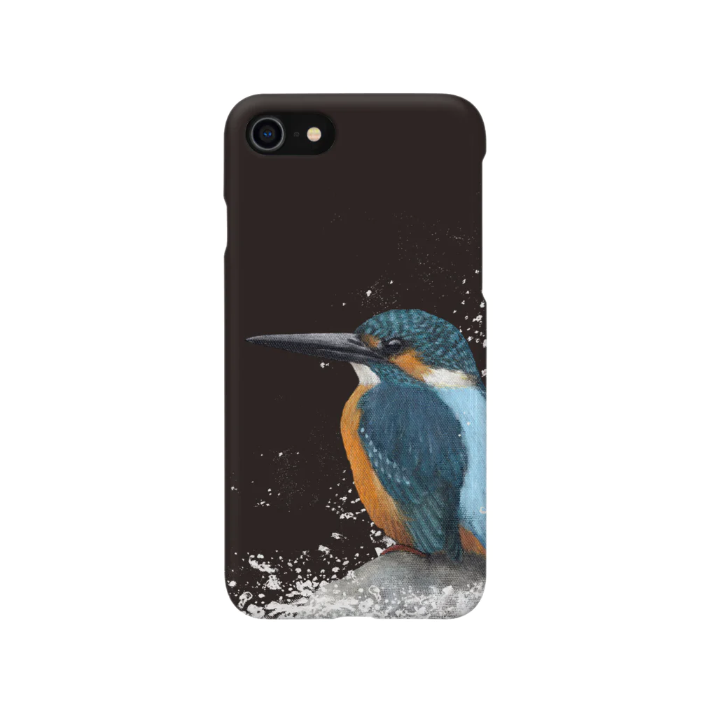 野鳥生活のカワセミ 黒色 Smartphone Case