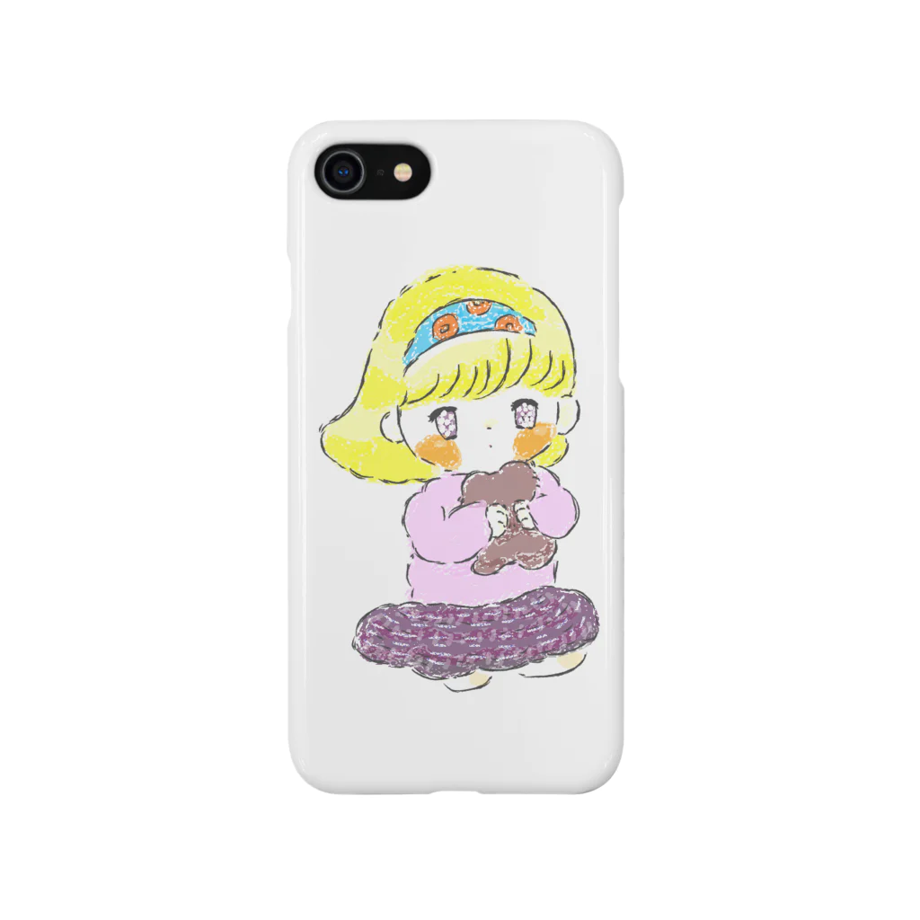 。のくまのぬいぐるみを抱きしめる女の子 Smartphone Case