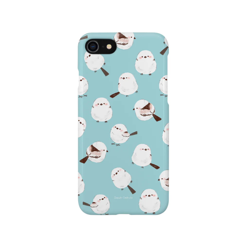 すずきいときちのシマエナガ総柄 iPhone Smartphone Case