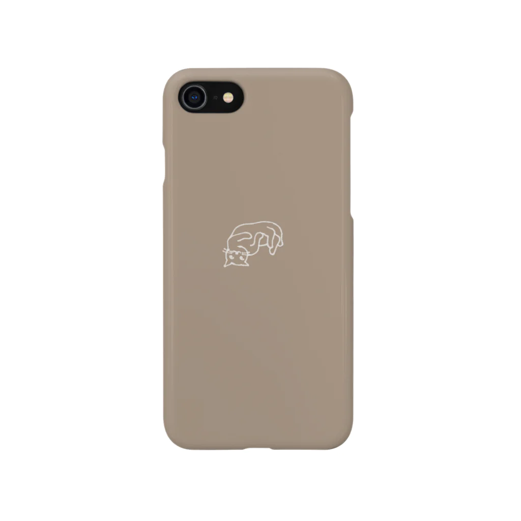水蓮ふちのくつろぐ猫　白 iPhone Smartphone Case