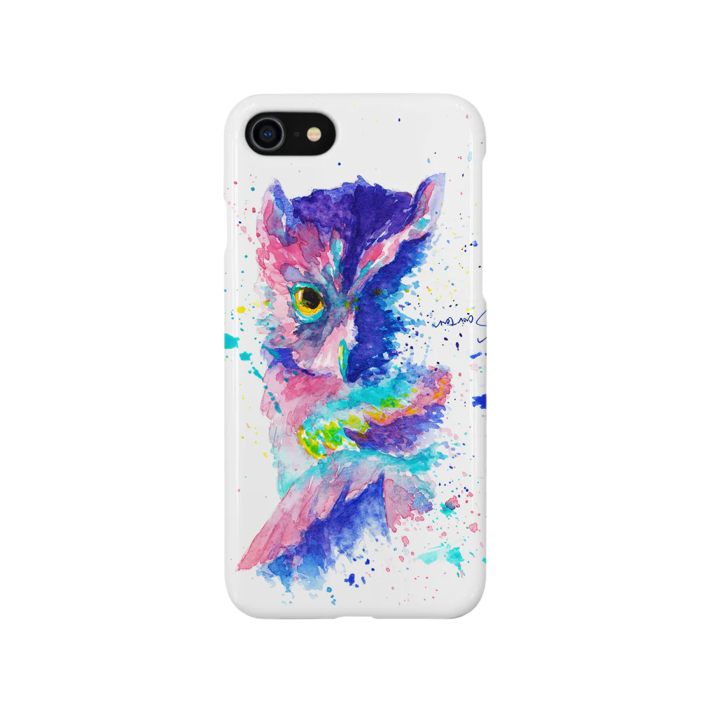 sartan_arcのフクロウ_owl.1_watercolor Smartphone Case