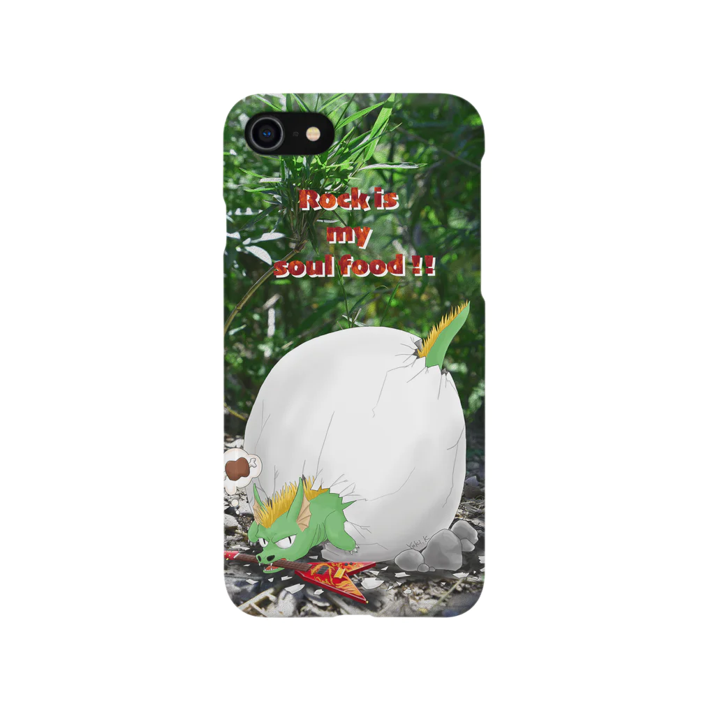 竜の工房・翔 -SUZURI SHOP-のDrago Egg/緑背景 Smartphone Case