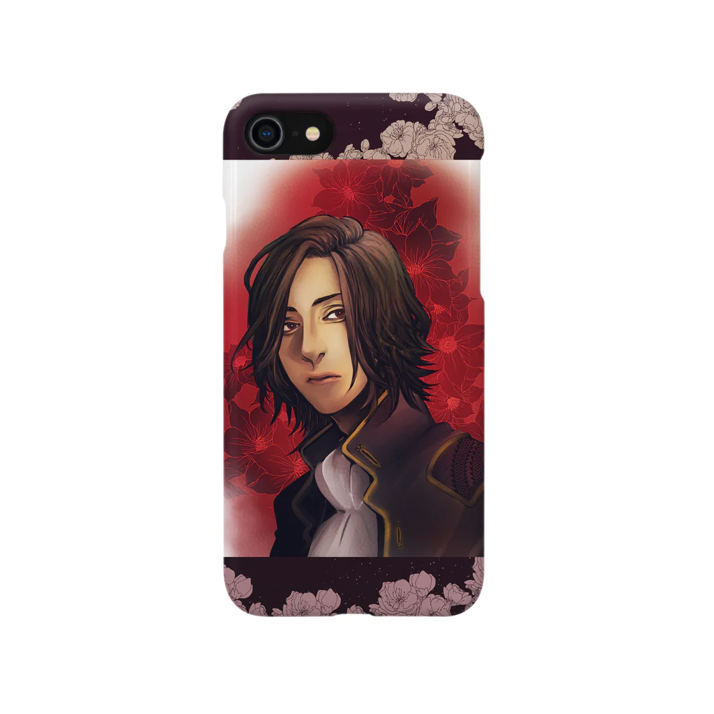 aki@歌いながら絵を描く人の紅【iPhoneケース】 Smartphone Case