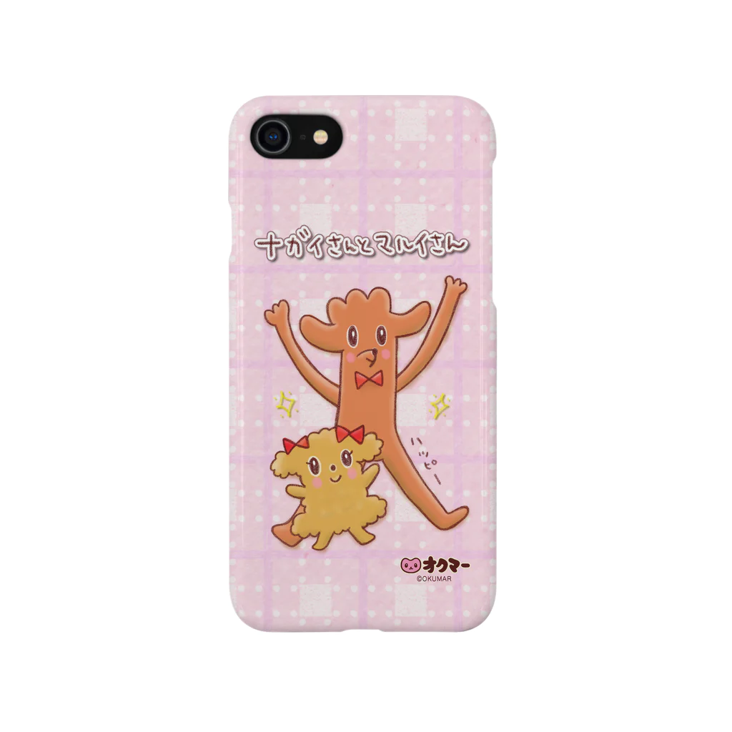 オクマーSUZURIショップのナガイさんとマルイさんのスマホケース（ピンク） Smartphone Case