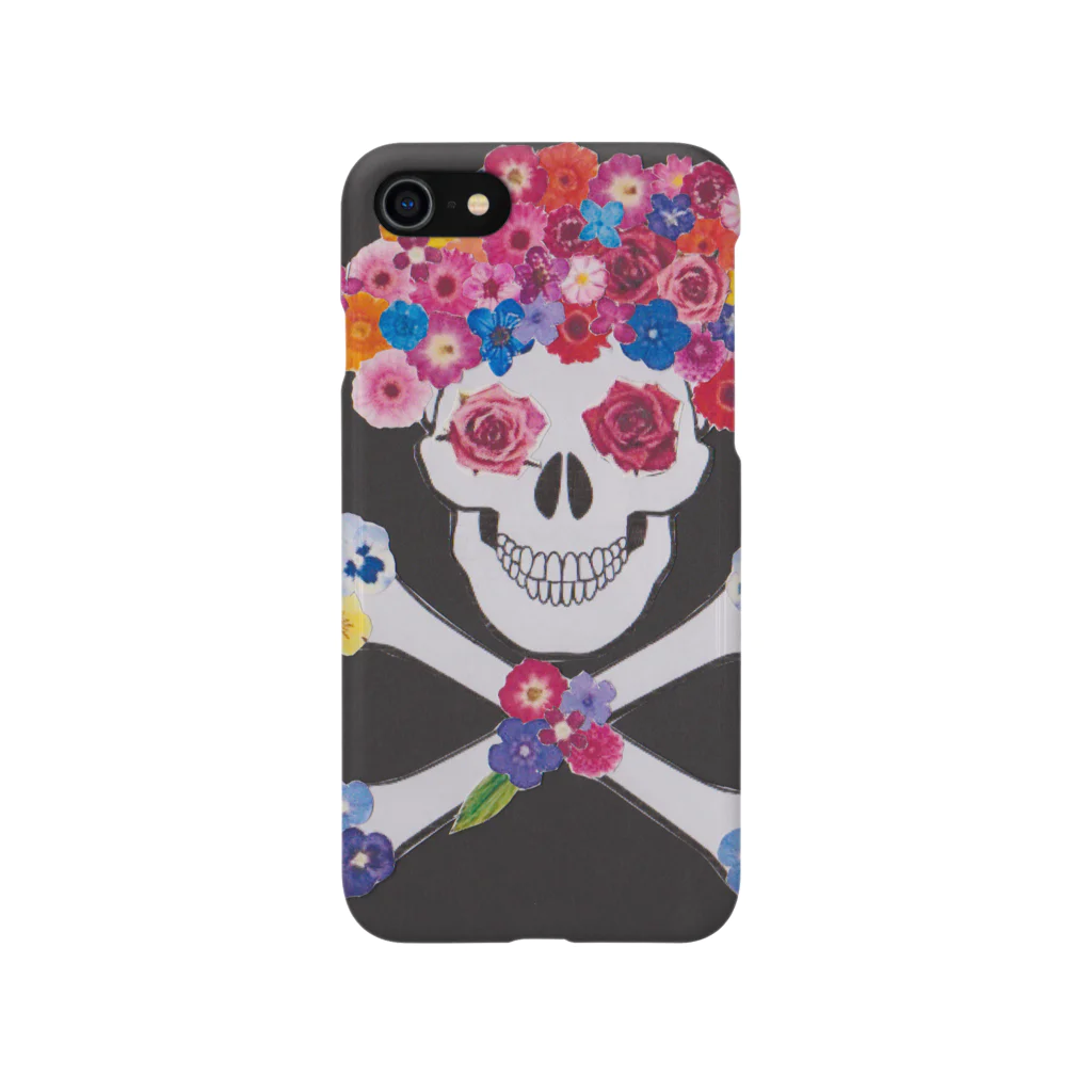 花とカルシウムの花アフロ（黒） Smartphone Case