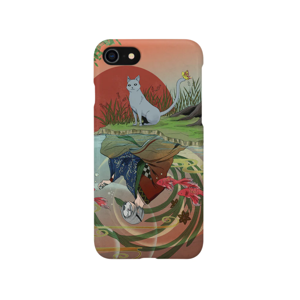 ヨドミキョウのねこと水鏡 Smartphone Case