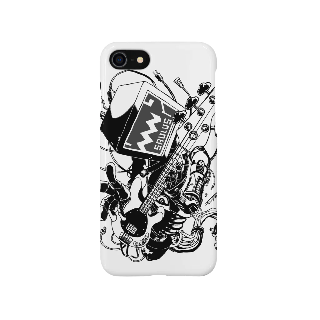 白黒灰脂オリジナルイラストグッズSHOP『熊猫動物園』の【ROCKOLOID SAULUS】type-BASS Smartphone Case