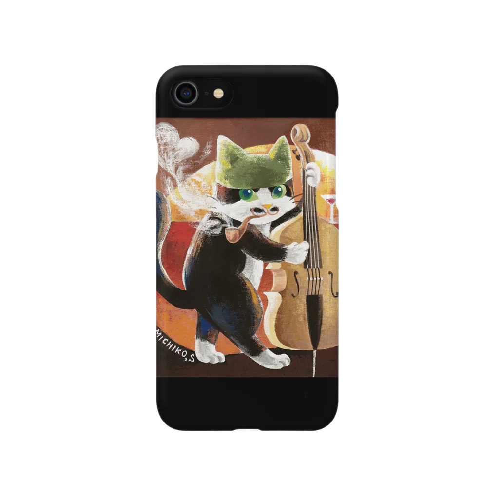 猫と音楽Strings Catのジャズバーのおやじ Smartphone Case