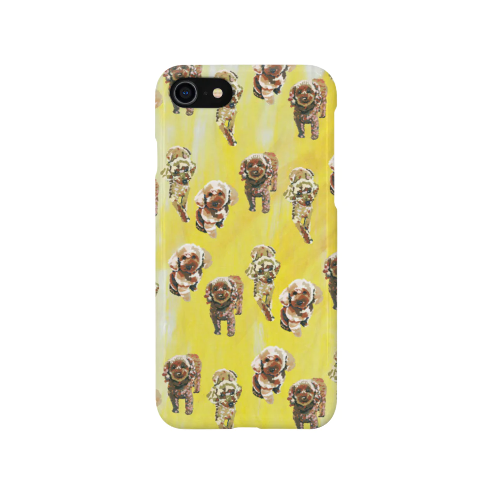 Yuhki | おばけのゆうき 公式オンラインショップのトイプードル３匹(ちぎり絵/総柄) iPhone Smartphone Case