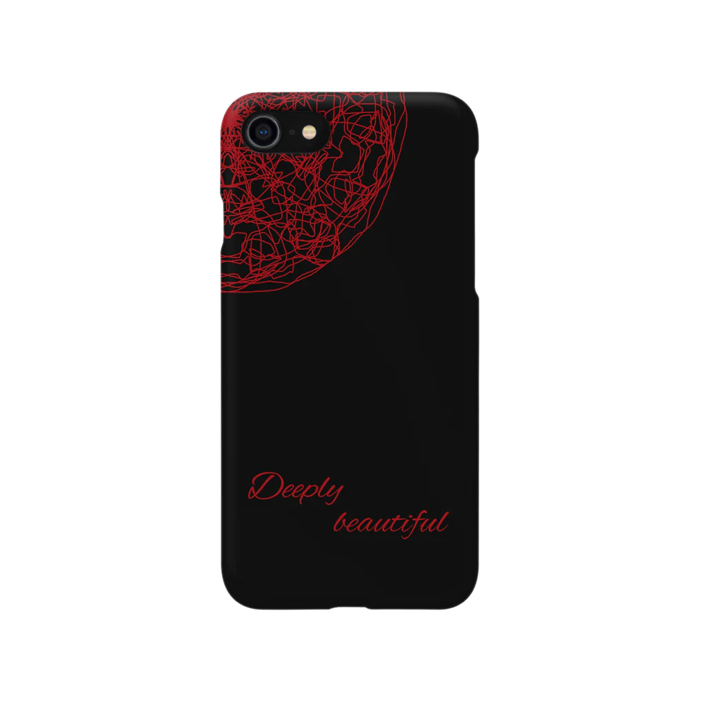 Deeply beautifulのiPhoneケース　黒×赤 Smartphone Case