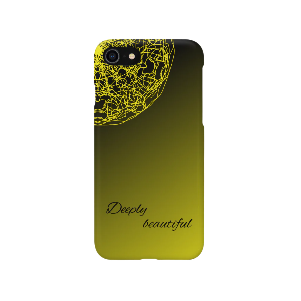 Deeply beautifulのiPhoneケース　黒と黄色のグラデーション Smartphone Case